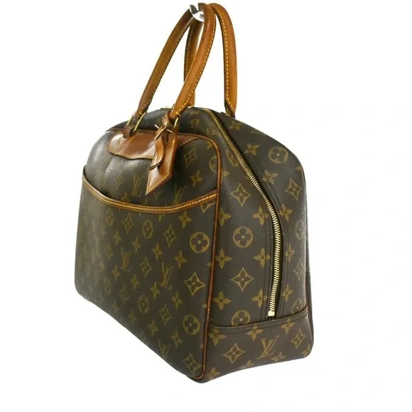LOUIS VUITTON LV Logo Deauville Hand Bag Monogram Leather Brown M47270 64JH796 - Picture 8 of 16